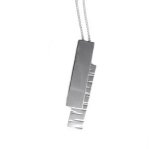 B210- sterling silver bark pendant. Measures 48x11mm