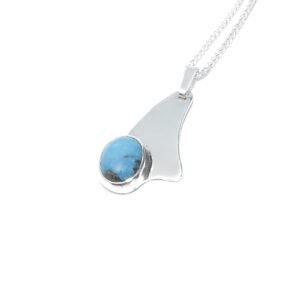 C256 - Sterling silver and Turquoise pendant. Measures 30x15mm