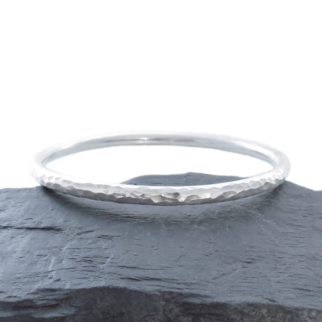 D341 - Sterling Silver Dimple Bangle, available in 4 sizes