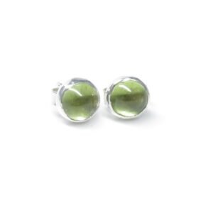 5mm and 6mm Sterling silver Peridot earrings