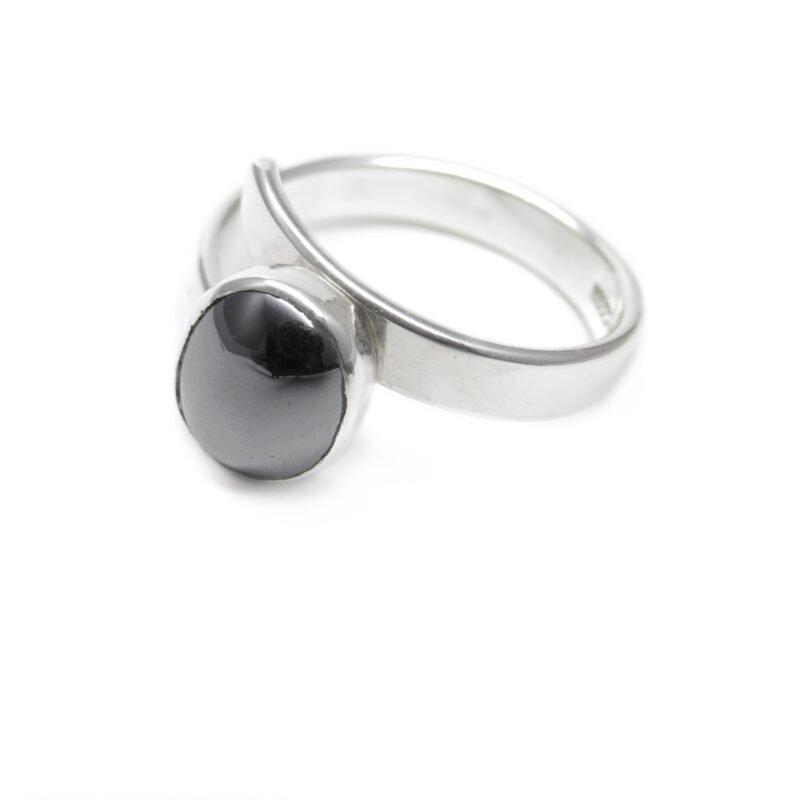 R10x8 - Sterling silver and 10 x 8mm Hematite ring