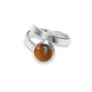 R8mm - sterling silver and 8mm Amber ring