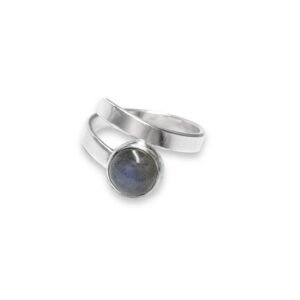 R8mm - sterling silver and 8mm Labradorite ring