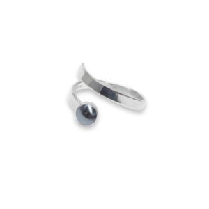 R5mm - sterling silver and 5mm Hematite ring