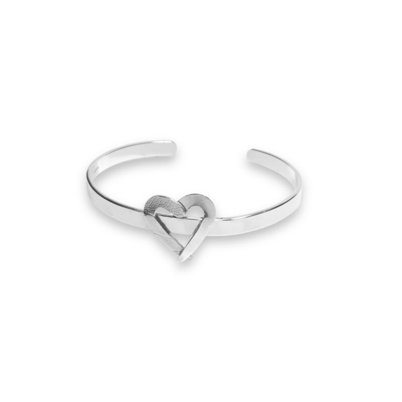 Sterling silver heart bangle