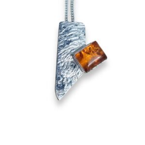 Sterling Silver 10x8mm Amber Pendant